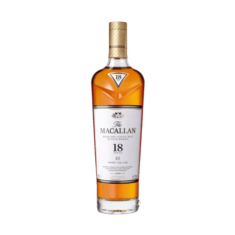 The Macallan 18 Year Old Sherry Oak Cask Highland Single Malt Scotch Whisky 2024 Edition