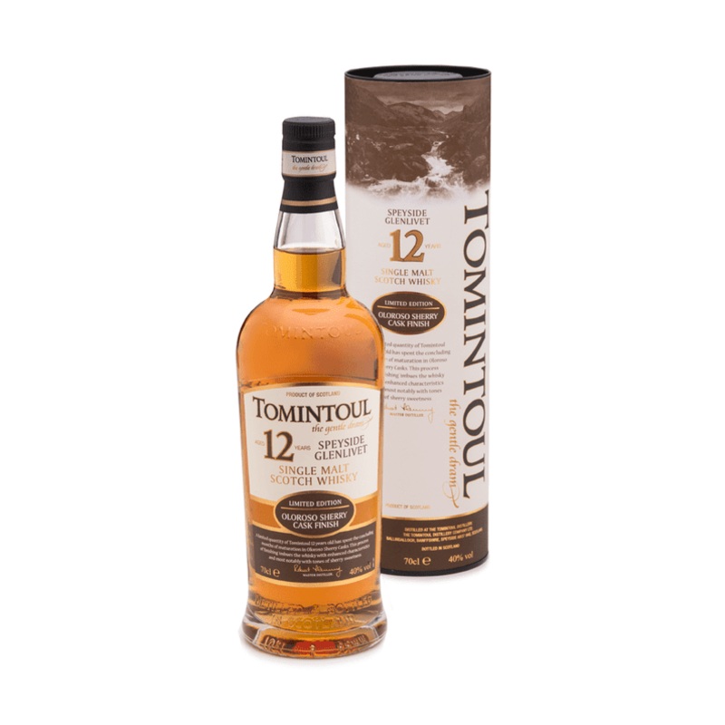 Tomintoul 12 Year Old Oloroso Sherry Cask Finish Speyside Single Malt Scotch Whisky