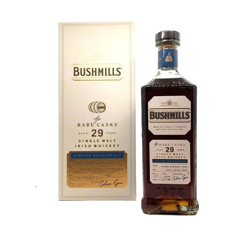 Bushmills ‘The Rare Casks’ 29 Year Old Pedro Ximnez Cask Finish Limited Release No. 02 Single Malt Irish Whiskey