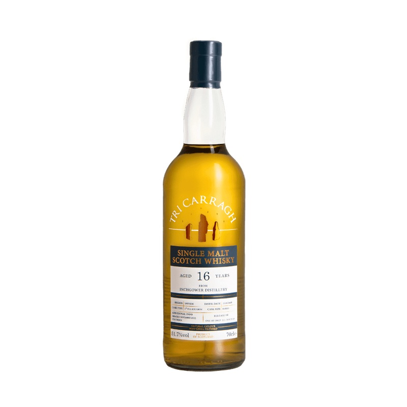 Tri Carragh Inchgower 16 Year Old Single Malt Scotch Whisky