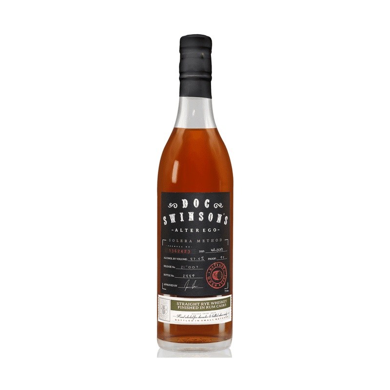 Doc Swinson’s ‘Alter Ego’ Solera Method Rum Cask Finish Straight Rye Whiskey