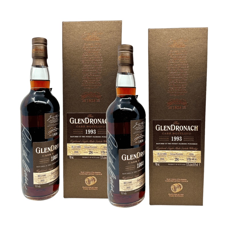 The Glendronach Cask #4195 “Sherry Baby” Signed Bottle Combo