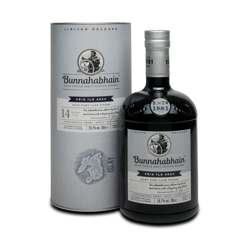 Bunnahabhain Single Malt Scotch Feis Ile 2024 Edition Ruby Port Cask Finish 14 yr 117.4