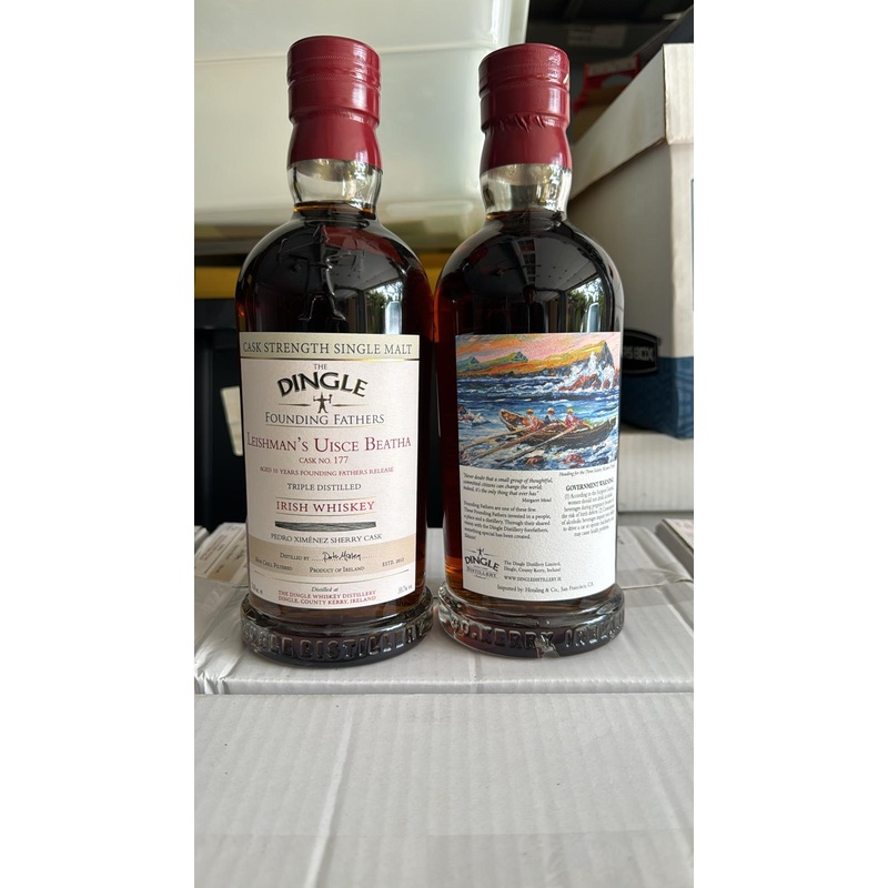 Dingle Founding Fathers Leishman’s Uisce Beatha Cask Strength Single Malt Irish Whiskey 750ml