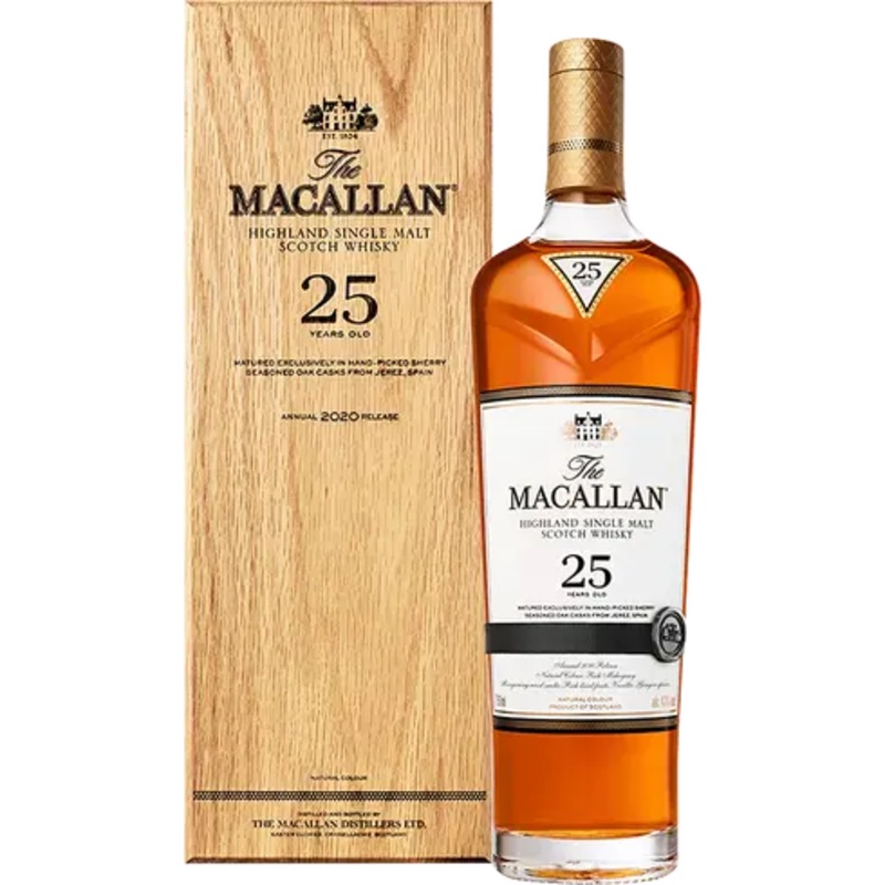 The Macallan Sherry Oak 25 Year Old Single Malt Whisky 750ml