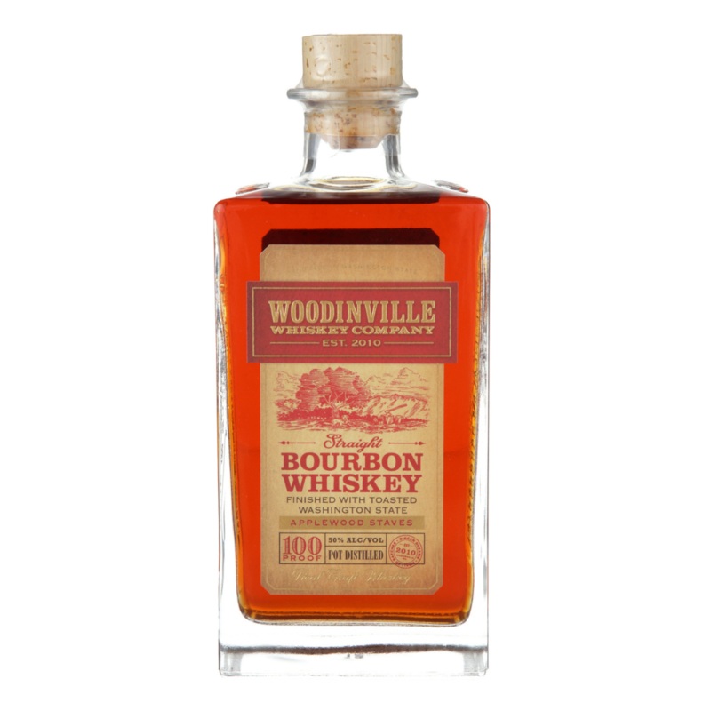 Woodinville Whiskey Co. Straight Bourbon Whiskey Finished With Toasted Applewood Staves 750ml